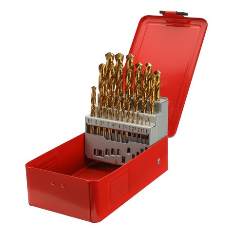 Набор сверл по металлу 1-13мм 25шт DIN338 HSS-G TiN 118° (мет. кейс) H-Tools Pro 250215PRO