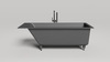 Salini 104413GF CASCATA 170x70 Встраиваемая ванна с прямоугольной чашей, регулируемые ножки, RAL полностью