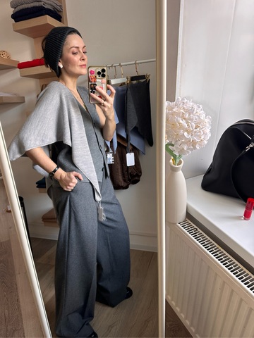 Повязка широкая из 100% мериноса антрацит