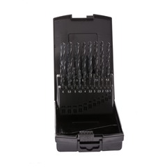 Набор сверл по металлу 1-10мм 19шт DIN338 HSS-R 118° (пл. кейс) Terrax by Ruko A205210RO