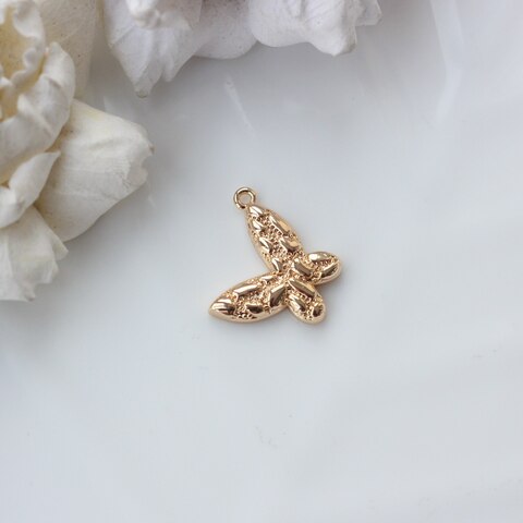 Подвеска Бабочка фактурная, 19*12 мм, позолота П823