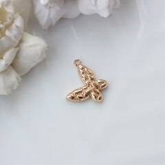 Подвеска Бабочка фактурная, 19*12 мм, позолота П823