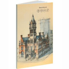 
          Скетчбук-гормошка А5, 16л., "Архитектурные наброски", 150 г/м2, Проф-Пресс, без скрепления(складной), ламинираван. картон, мат. лам., выб. лак, офсет