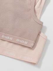 набор майка-топ  для девочки  К 1196-2уп/персиковый румянец,кофейный