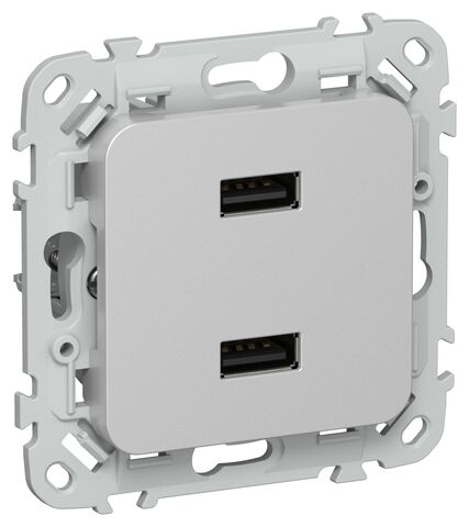 FLITE Роз. USB AA 2,1А РЮ-2-ФлА ал. IEK