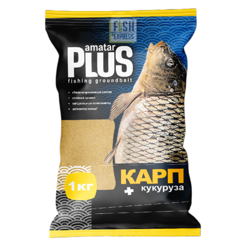 Прикормка Amatar PLUS Карп Кукуруза 1кг 10 шт/уп.