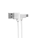 Кабель USB - Micro-USB 2А с L-образным штекером ISA 1м (100 см) (Белый)