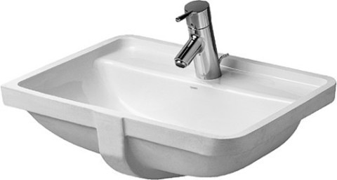 Duravit  Starck 3 Раковина встраиваемая снизу  490х365 мм с 1 отв под смеситель, с переливом, цвет белый  302490000