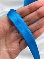 Косая бейка синяя голубая 15 мм