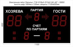 Табло для волейбола Импульс 718-D18x4-D13x3-S4-A2