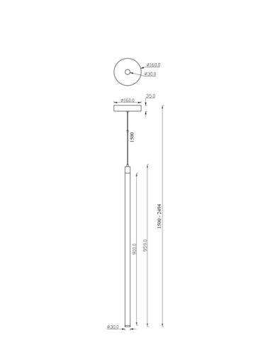 Подвесной светильник Technical Ray P021PL-L20W3K