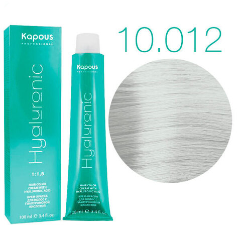 Kapous HY Hyaluronic Acid 10.012 (Платиновый блондин прозрачный табачный) - Крем-краска для волос с гиалуроновой кислотой