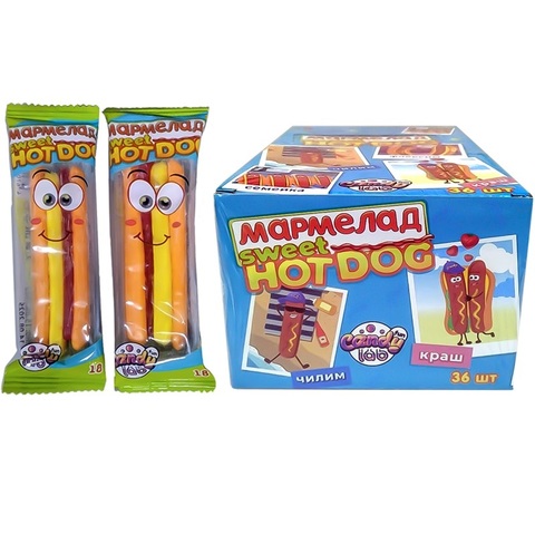 Мармелад жевательный «Sweet HOTDOG», 1кор*12бл*36шт,18гр