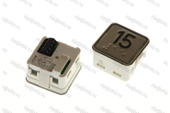 Кнопка (кнопочный модуль) MT42-IXRUS "15 этаж", квадратная, красная подсветка, Брайль