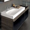 Шкафчик для раковины Geberit Citterio, с двумя выдвижными ящиками и полкой: B=118.4см, H=55.4см, T=50.4см, черный / глянцевое стекло, темный дуб / меламин, структура дерева