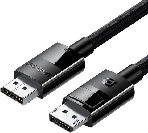 Кабель UGREEN DP114 (80393) DP 1.4 Male to Male Plastic Case плетен Cable, 3м, черный