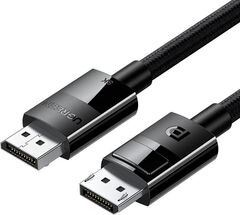 Кабель UGREEN DP114 (80393) DP 1.4 Male to Male Plastic Case плетен Cable, 3м, черный