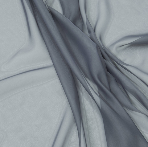 Ткань вуаль однотонная для штор - темно серая . Ш-300 см. Арт. Kv-303