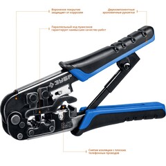 ЗУБР RJ7, (RJ45, RJ11, RJ12), 203 мм, универсальный кримпер, Профессионал(22650)