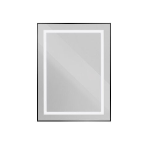 BelBagno SPC-KRAFT-1400-800-SENS-NERO Зеркало в алюминиевой раме со встроенным светильником и сенсорным выключателем по периметру рамы, SPC-KRAFT-1400-800-SENS-NERO, 1400x800x32 мм