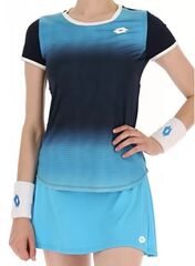 Женская теннисная футболка Lotto Top W IV Tee 2 - blue atoll/navy blue