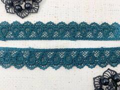 Кружево плетеное, ш. 2-2,2 см, морская волна
