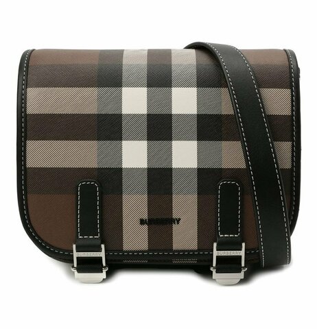 Сумка Burberry в клетку с кожаной отделкой