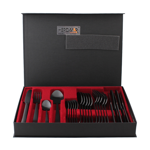 Набор столовых приборов на 6 персон 24 предмета Herdmar Oslo Black