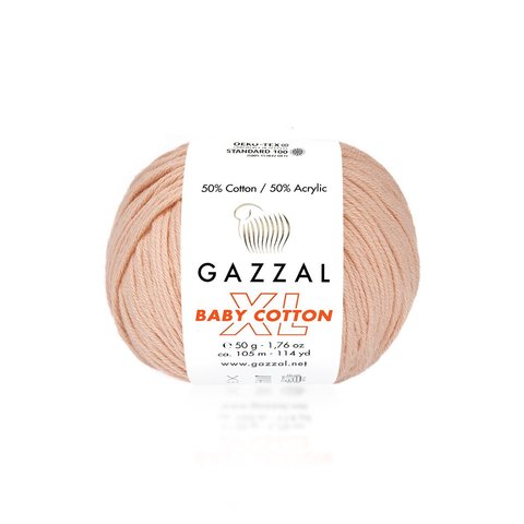 Пряжа Gazzal Baby Cotton XL  3412 персик