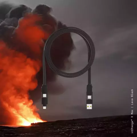 Зарядный кабель 6-в-1 Rolling Square inCharge X MAX, Lava Black (1,5 м) до 100Вт