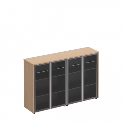 Шкаф для документов со стеклянными дверьми (стенка из 2 шкафов) (184x46x120)