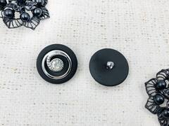 Пуговицы костюмные, матовые, d 2,2 см, чёрный с серебром