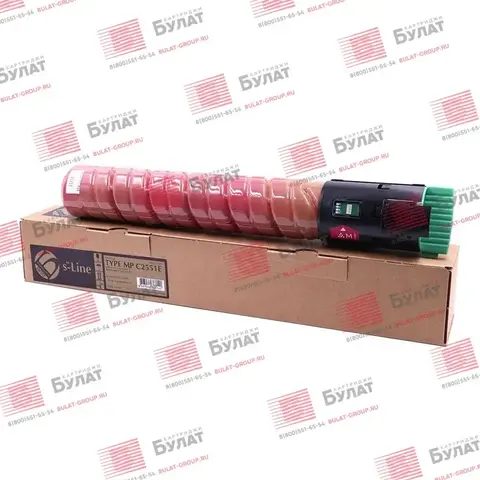 Тонер-картридж БУЛАТ s-Line MP C2551E (841506) для Ricoh Aficio MP C2051, MP C2551 (Пурпурный, 9500 стр.)
