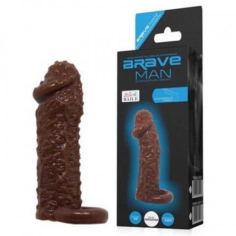 Насадка на пенис с кольцом для мошонки Brave Man (13×4 см)
