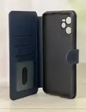 Чехол книжка для Realme C35 кожаный синий с магнитной застежкой, flip чехол с функцией подставки, отделением для пластиковых карт и денег