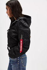 Бомбер Alpha Industries L-2B Hooded Gen II W Black (Черный)