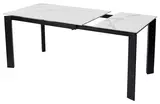 фото 2 Стол CORNER 120 GLOSS STATUARIO WHITE SOLID CERAMIC / BLACK, DISAUR на profcook.ru