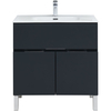 Aquanet 277551 Тумба Алвита new 80 напольная 1 ящ., 2 дв. цв.антрацит (277551)