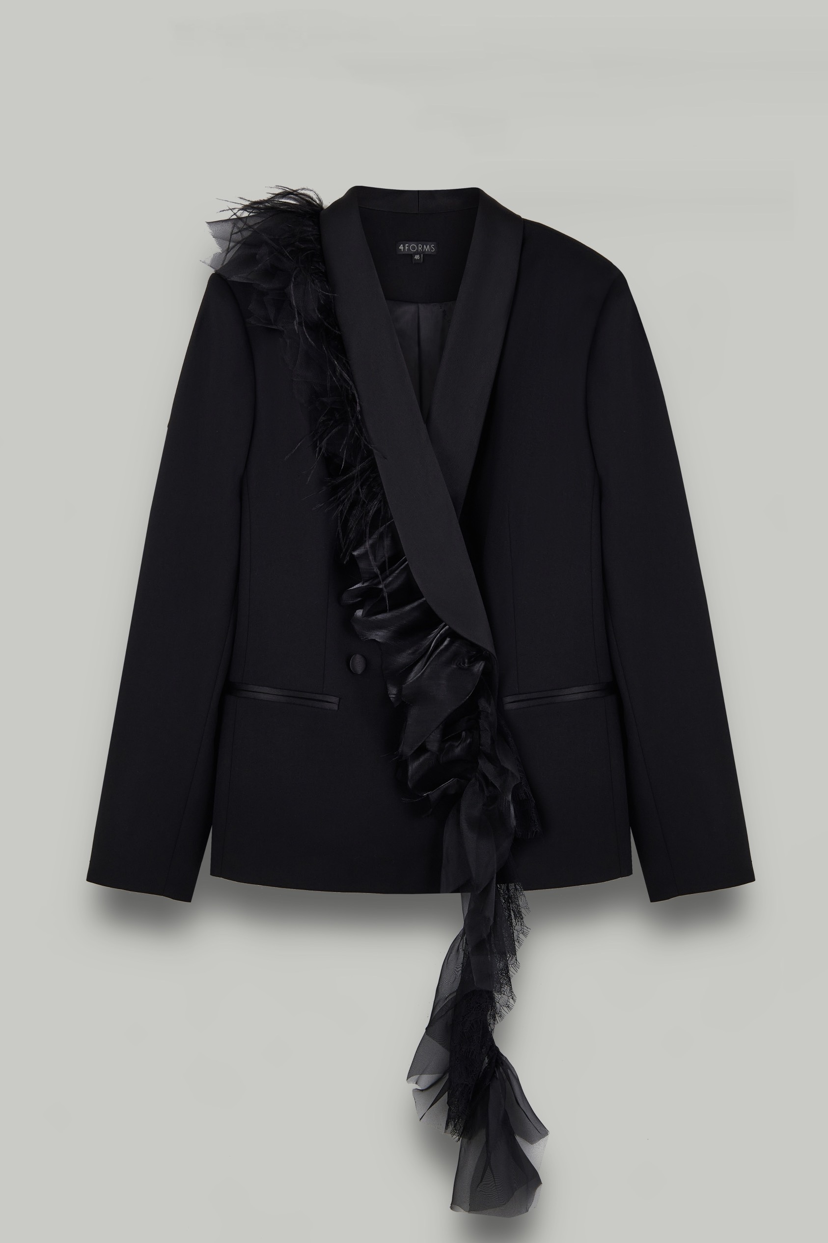 Жакет-смокинг, черный