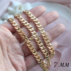 УЦЕНКА!!! Цепочка плоская, ширина 7 мм. Позолота, 9 см. У237