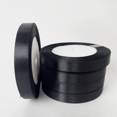Лента Атласная (1,2см*22,85м) Черный.