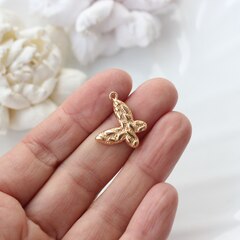 Подвеска Бабочка фактурная, 19*12 мм, позолота П823