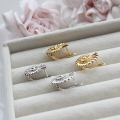 Швензы Ракушки 17*12 мм с английским замком, родий, Ш128