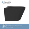 Aqueduto CONT2140 AQD CONE Tornado Унитаз подвесной 525*360 безободковый, Tornado, сиденье с микролифтом, черный матовый