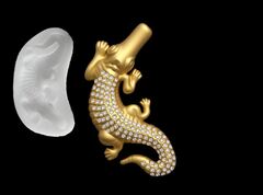 Силиконовый молд Крокодил со стразами