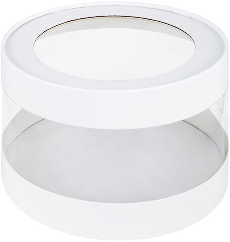 Коробка для тортов шляпная с прозрачными стенками и окном диаметр 16 высота 10 белая