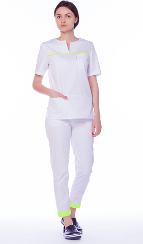 Брюки женские м593 сансара белый/лайм