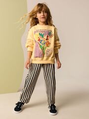 Толстовка и брюки для девочки Next E61-415, Светло-желтый, Черный, Молочный