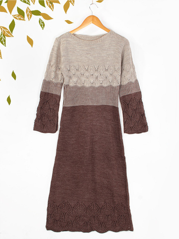 2041-5 платье женское, серо-коричневое