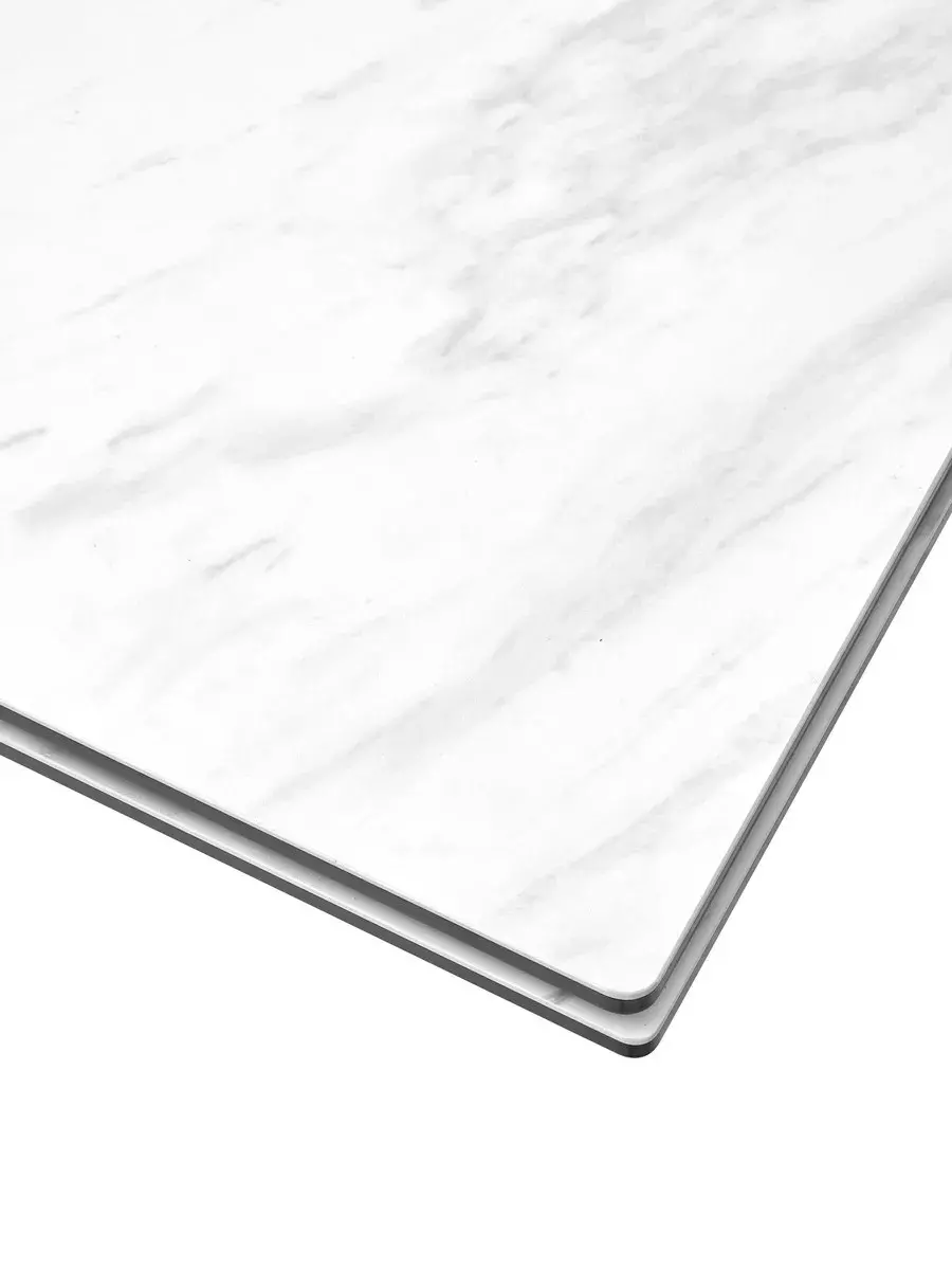 Стол BELLUNO 160 MARBLES KL-99 Белый мрамор матовый, итальянская керамика/ белый каркас, DISAUR
